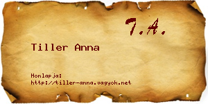 Tiller Anna névjegykártya